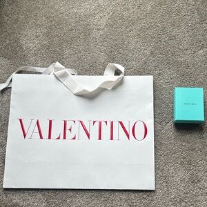 Valentino White and Red Shopping Bag, tifffany box